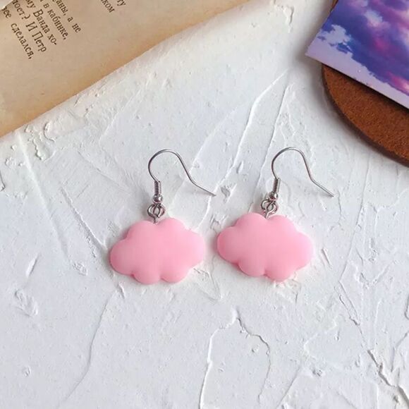 🆕Pink Cloud Charm Dangle Earrings - Picture 5 of 6